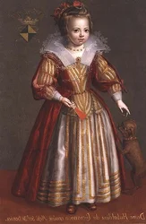 Porträt eines Mädchens, angeblich Hubaldine da Luciano (mit Wappen)